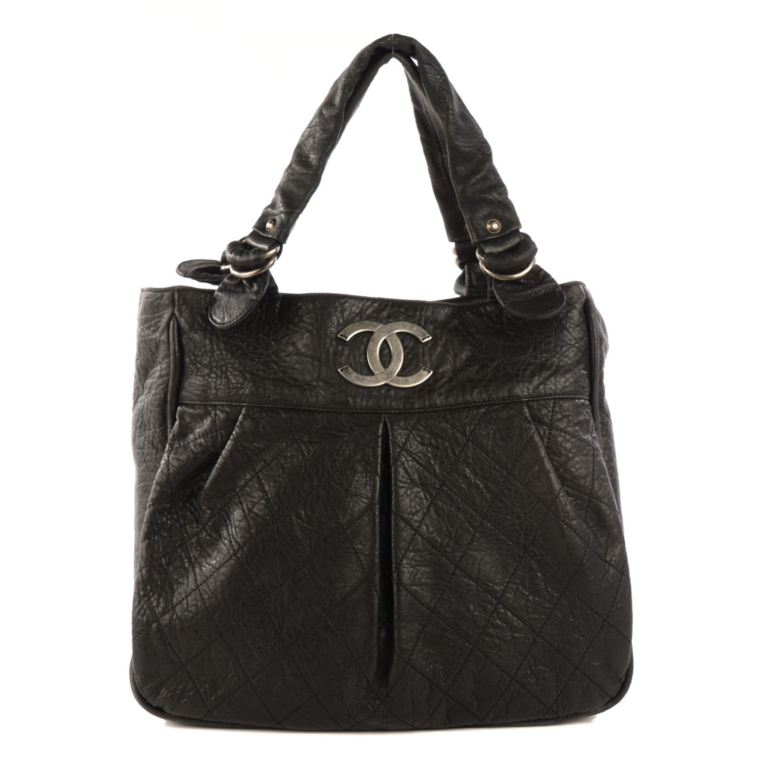 Chanel Distressed Lambskin Le Marais Tote Black 2 of 14
