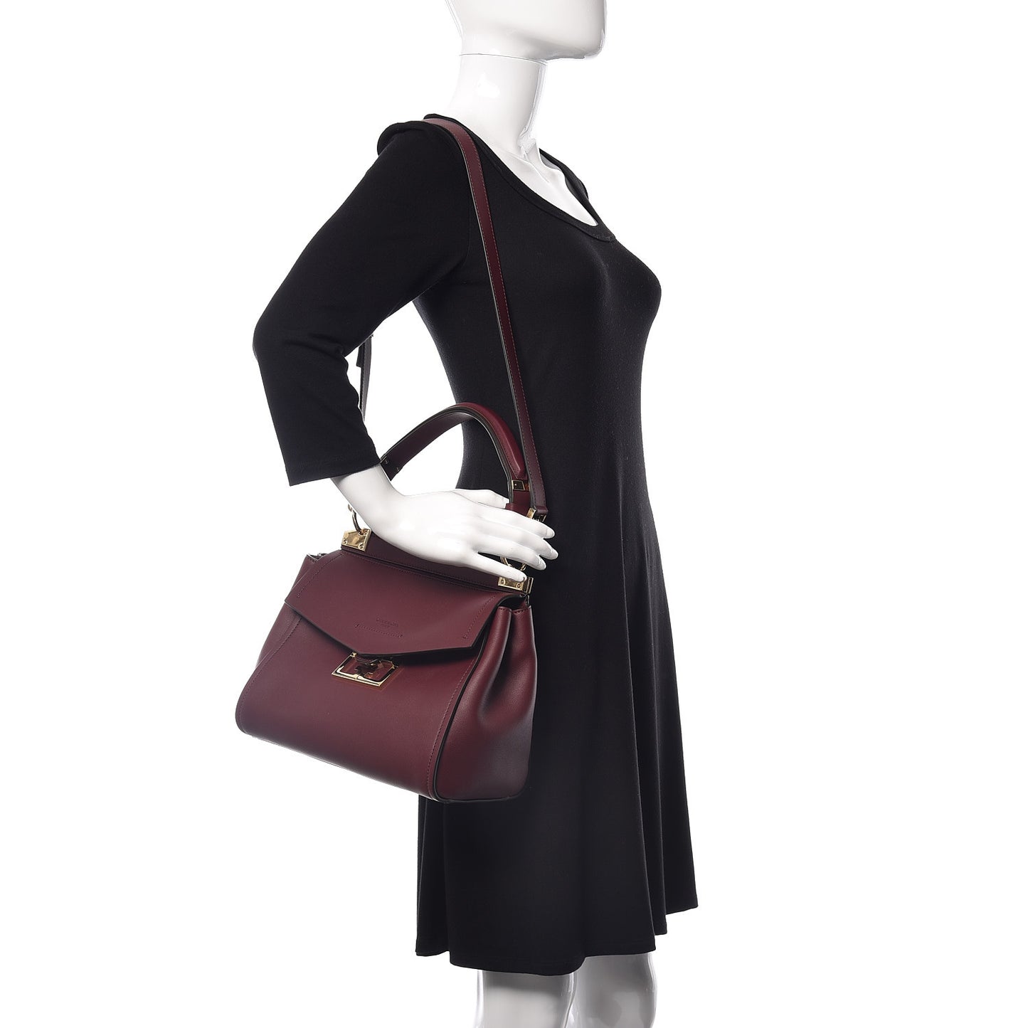 Calfskin Small Mystic Shoulder Bag Eggplant