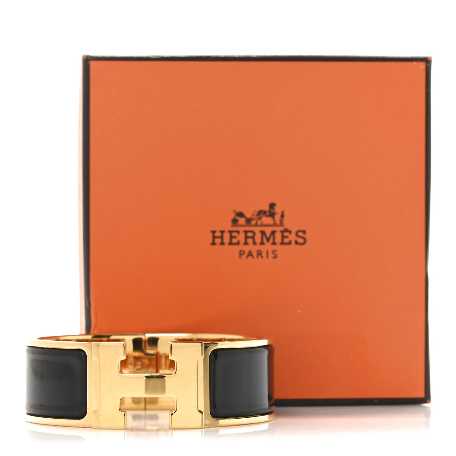 Hermes Enamel Wide Clic Clac H Bracelet PM Black 5 of 5