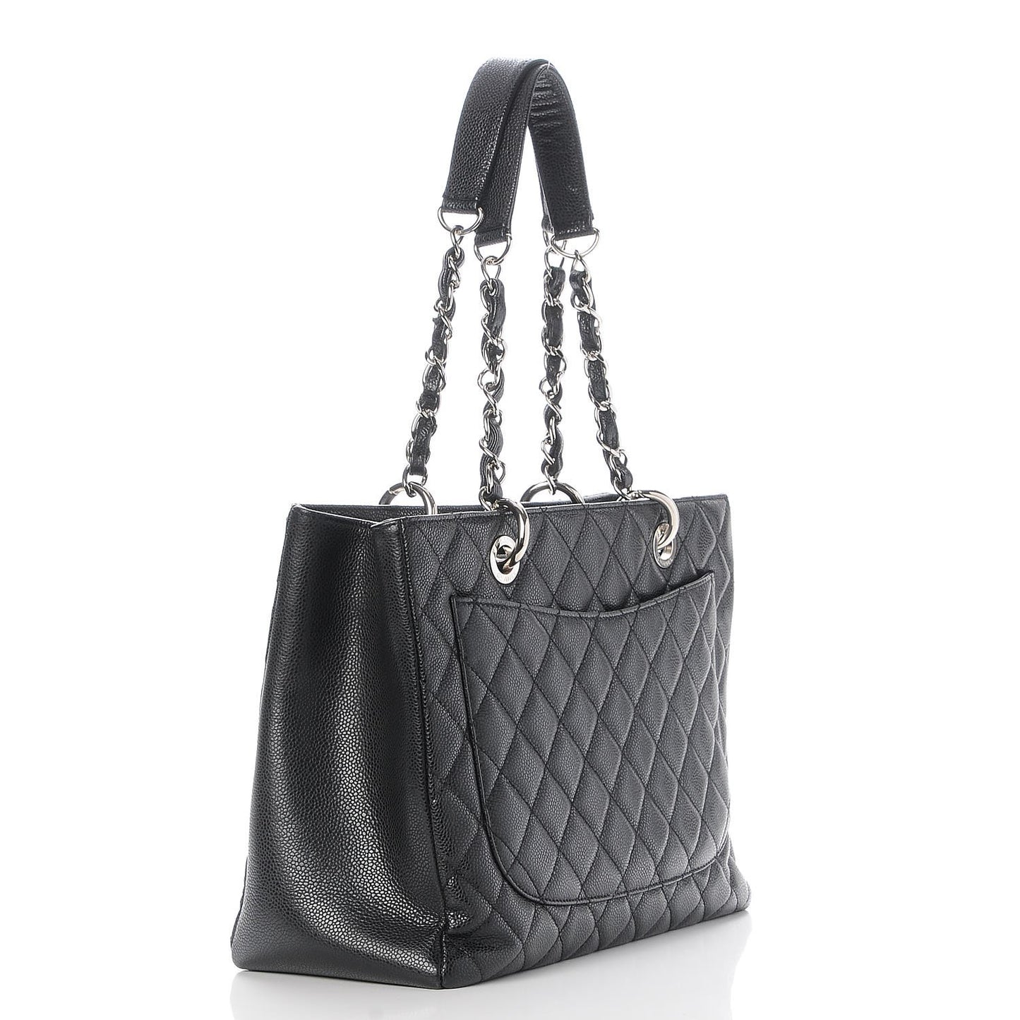 Caviar Quilted Grand Shopping Tote GST Black