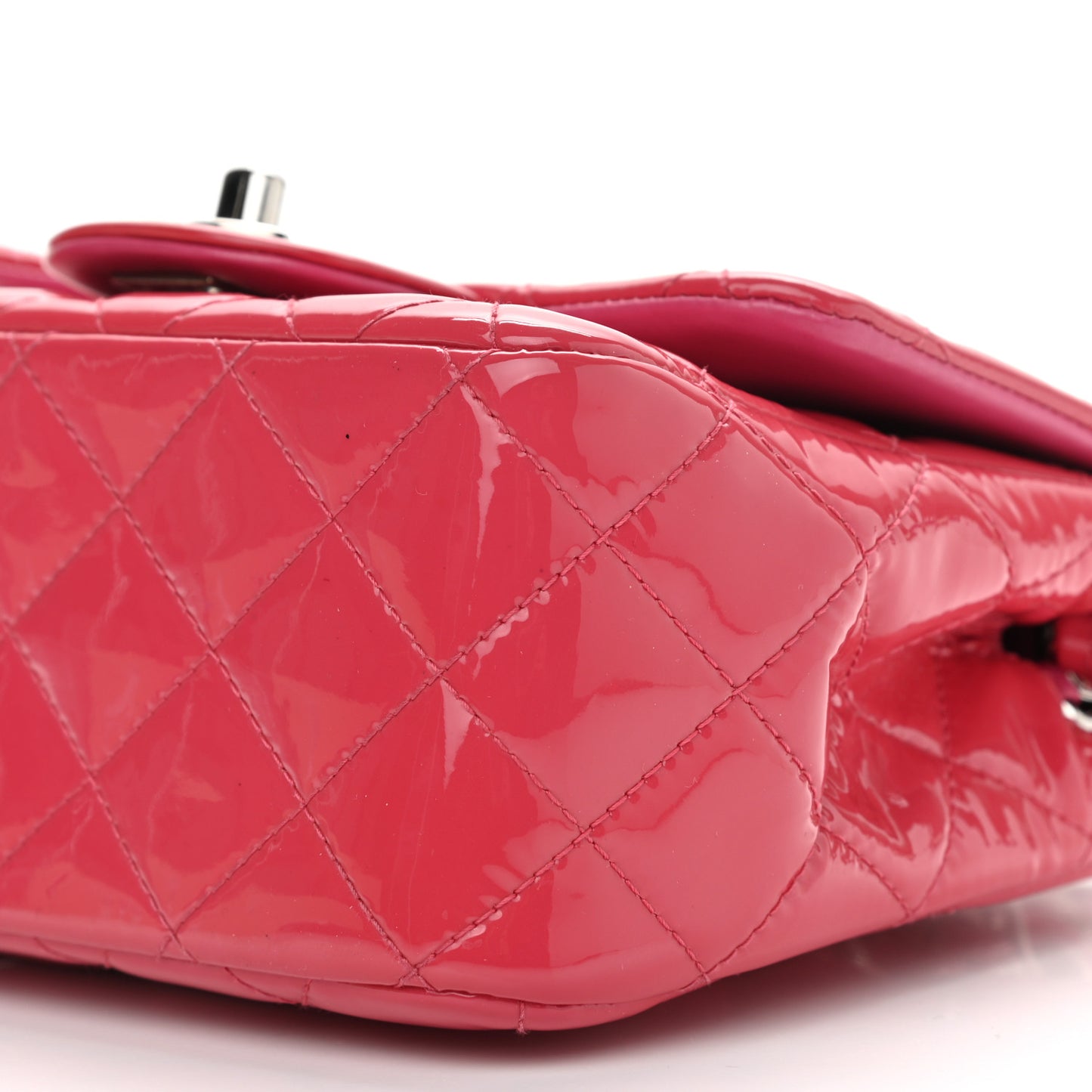 Patent Quilted Mini Square Flap Pink