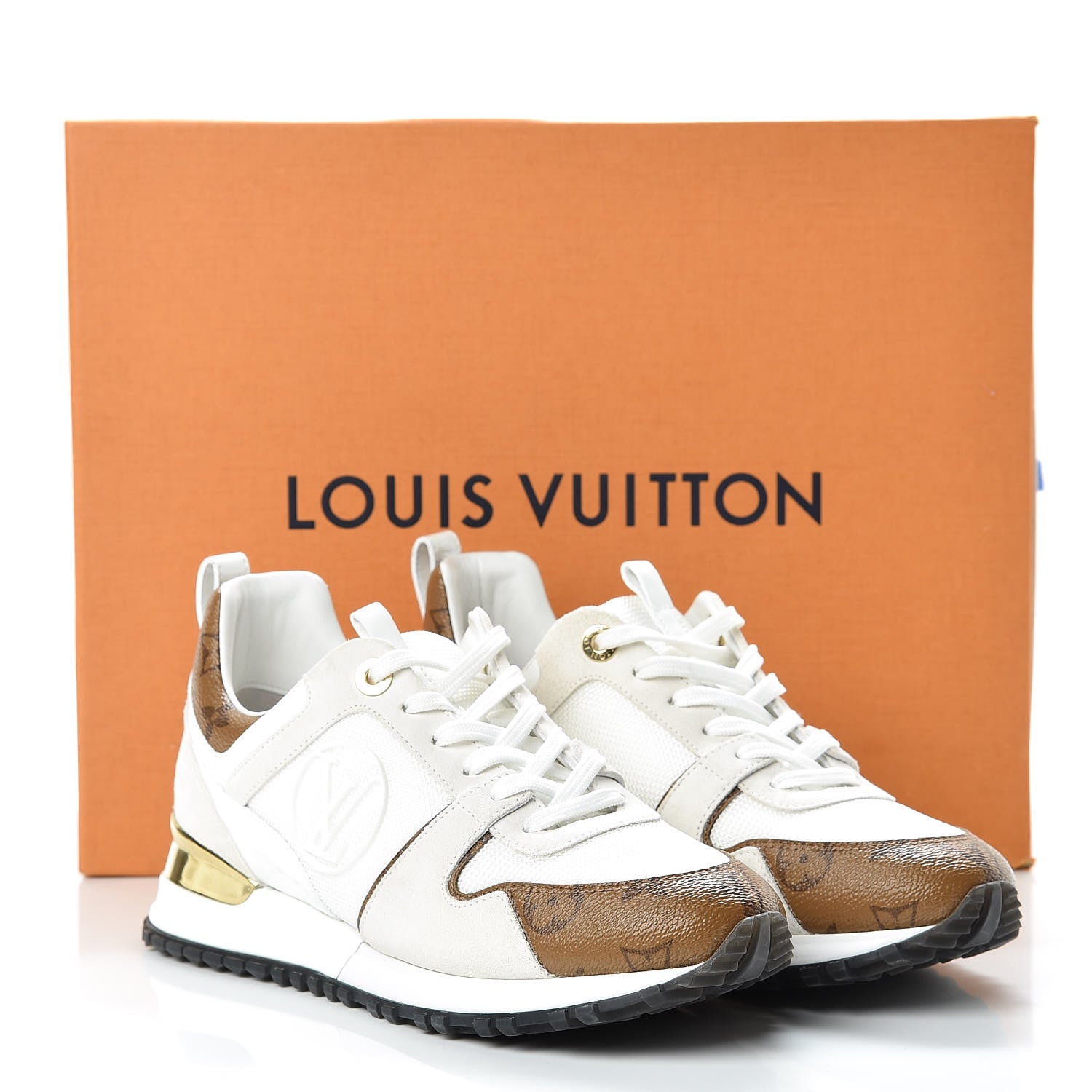 Louis Vuitton Suede Reverse Monogram Run Away Sneakers 37.5 White 8 of 8