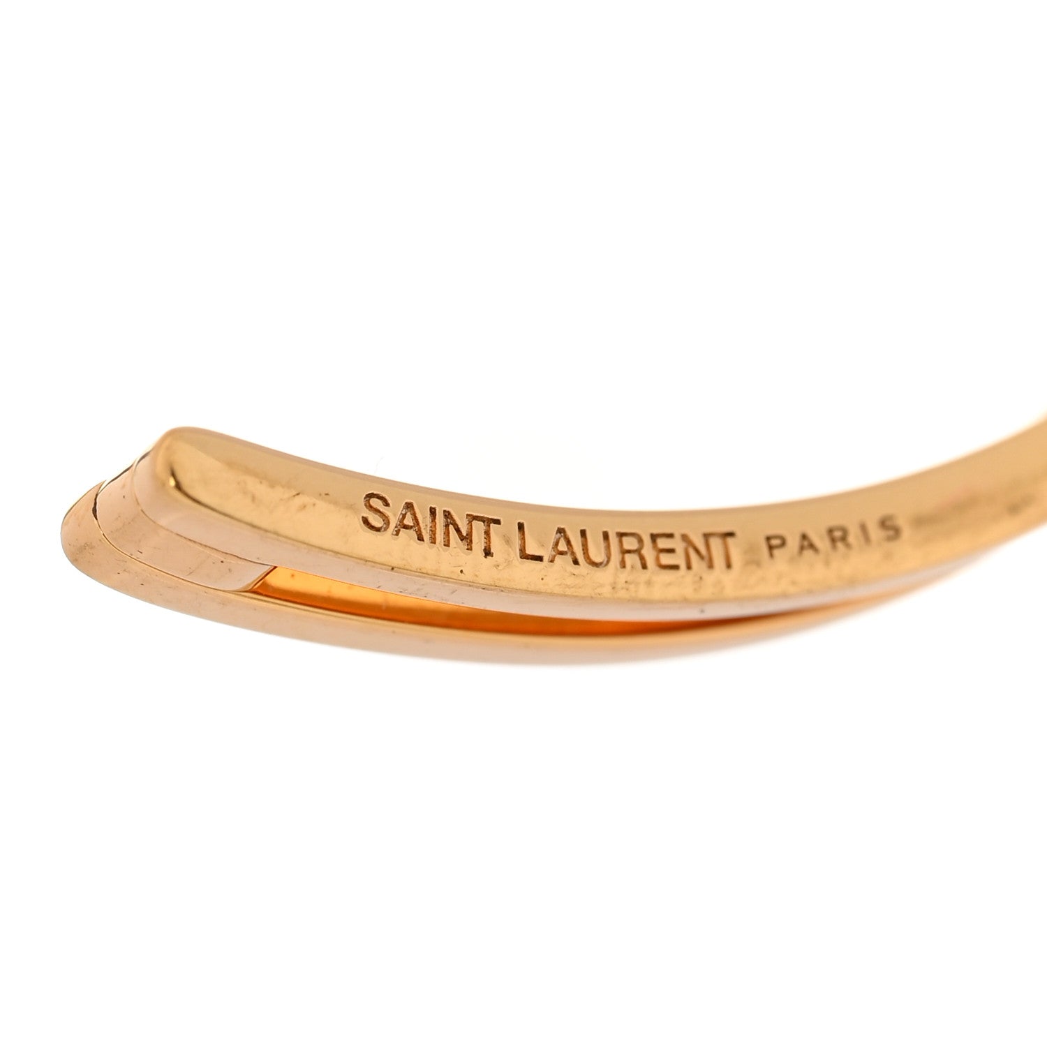 Saint Laurent Metal Geometric Cuff Bracelet Gold 4 of 4
