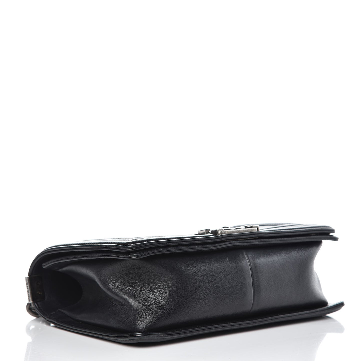 Calfskin Double Stitch Medium Boy Flap Black