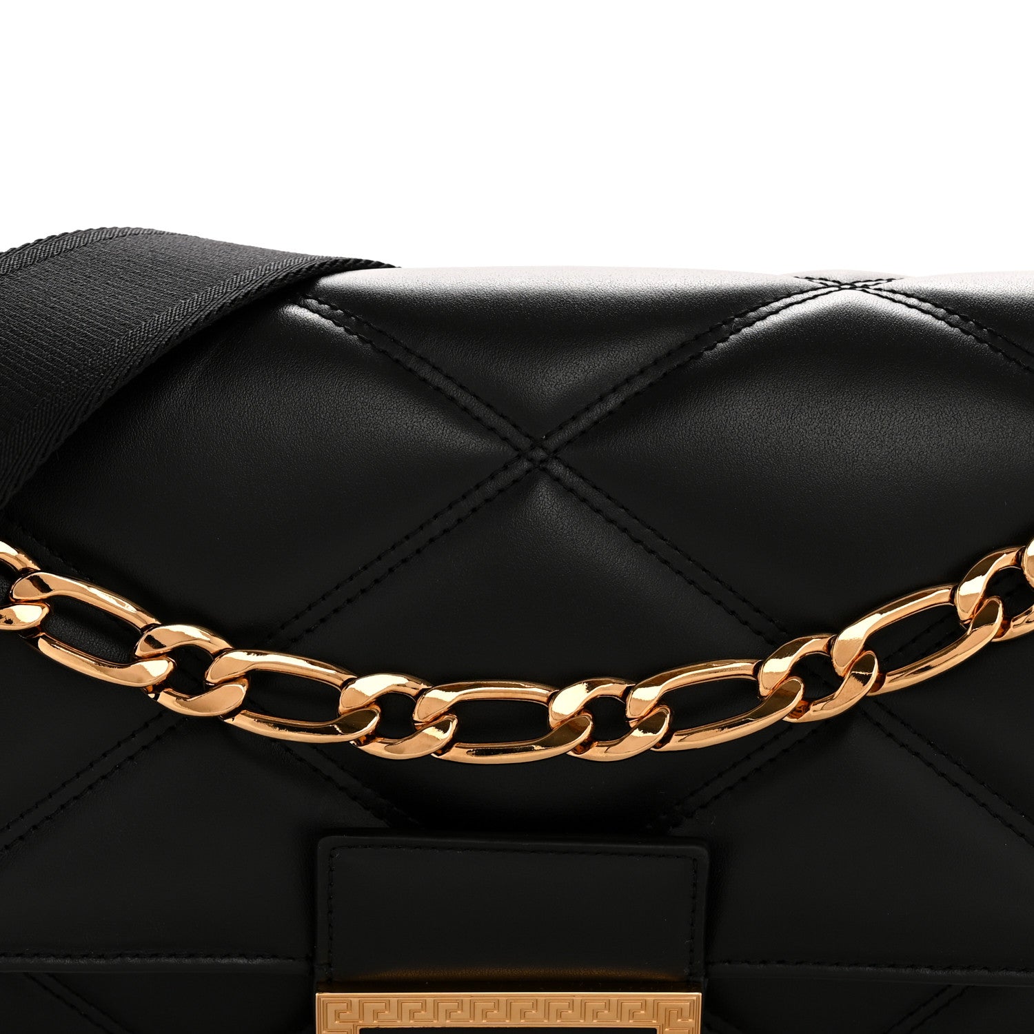 Versace Calfskin Quilted Medusa Medium Top Handle Shoulder Bag Black 8 of 11