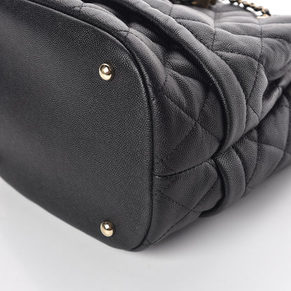 Chanel Caviar Quilted Rolled Up Bucket Drawstring Bag Black 6 of 9