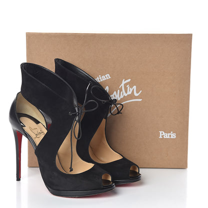 Christian Louboutin Shiny Nappa Suede Patent Campanina 120 Pump 38.5 Black 8 of 8