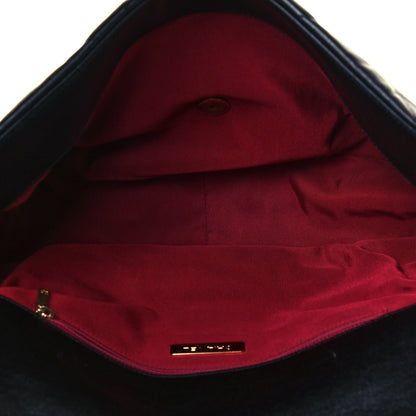 Chanel Shiny Goatskin Quilted Maxi Chanel 19 Flap Black 6 of 14