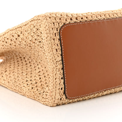 Louis Vuitton Raffia Calfskin Forte Del Marmi OnTheGo MM Natural Fuchsia 10 of 11