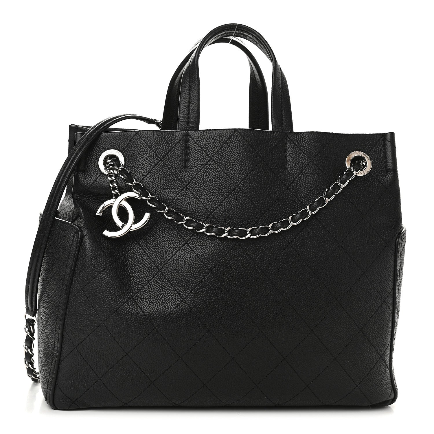 Chanel Grained Calfskin Medium CC Pocket Tote Black 1 of 9