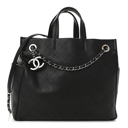 Chanel Grained Calfskin Medium CC Pocket Tote Black 1 of 9