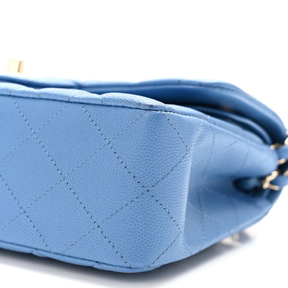 Chanel Caviar Quilted Small Double Flap Blue 10 of 10