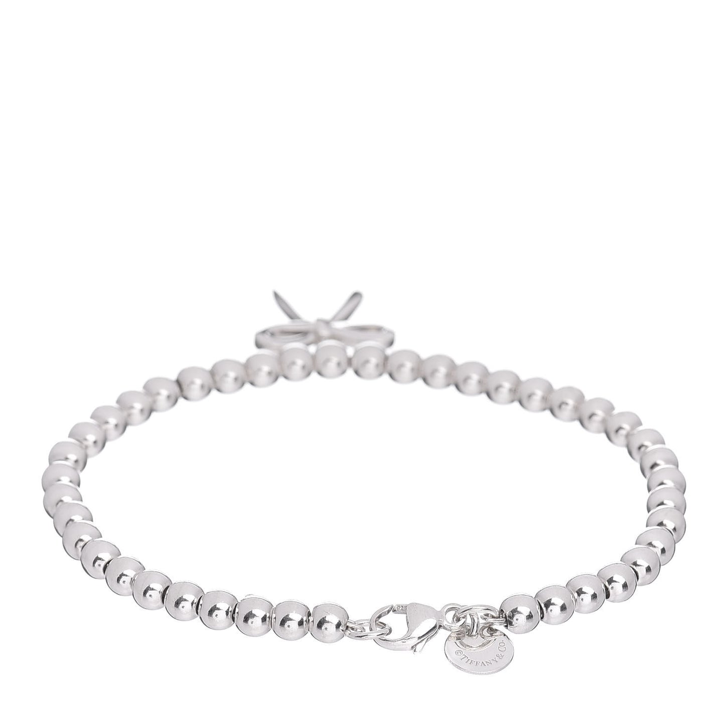 Sterling Silver 4mm Bow Bead Bracelet