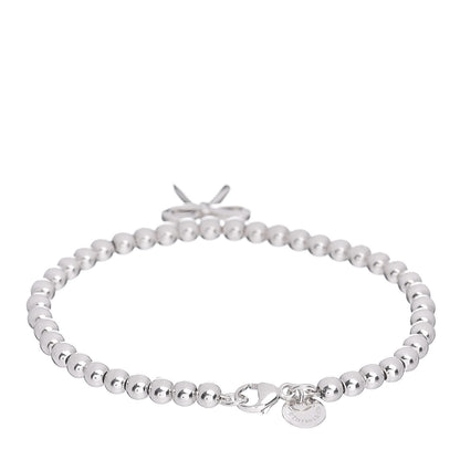 Tiffany Sterling Silver 4mm Bow Bead Bracelet 3 of 4