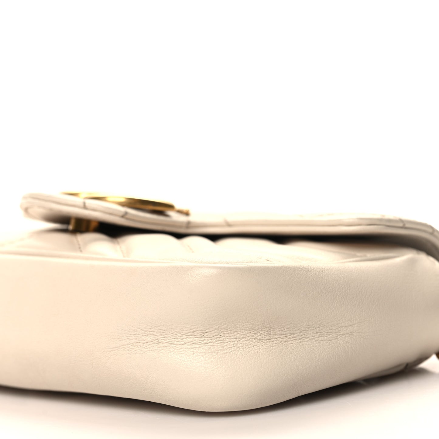 Calfskin Matelasse Super Mini GG Marmont Shoulder Bag White