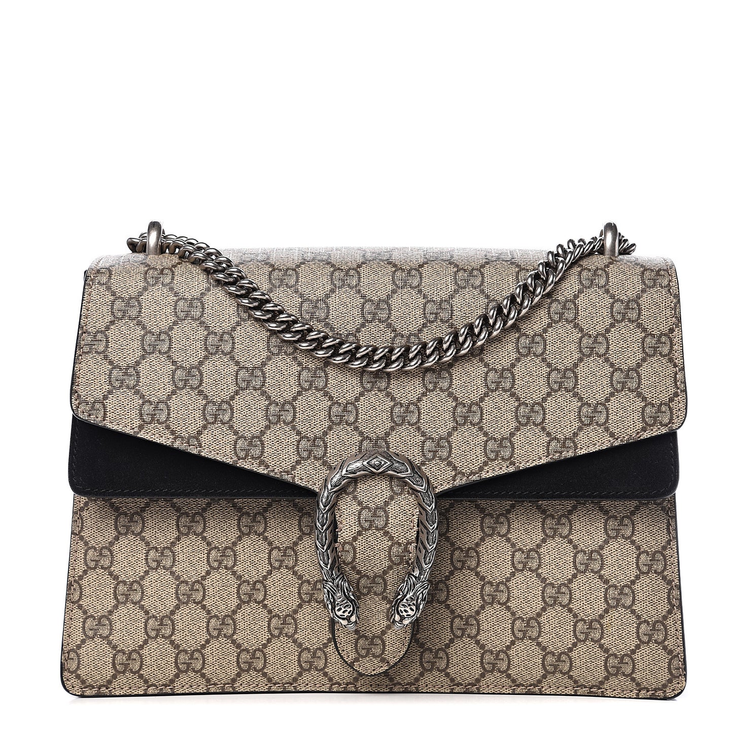 GG Supreme Monogram Medium Dionysus Shoulder Bag Black