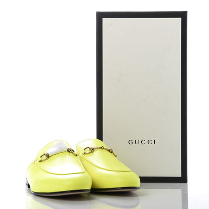 Gucci Calfskin Womens Princetown Slippers 38.5 Yellow Fluo 10 of 10