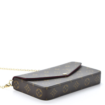 Louis Vuitton Monogram Pochette Felicie Chain Wallet Fuchsia 4 of 10
