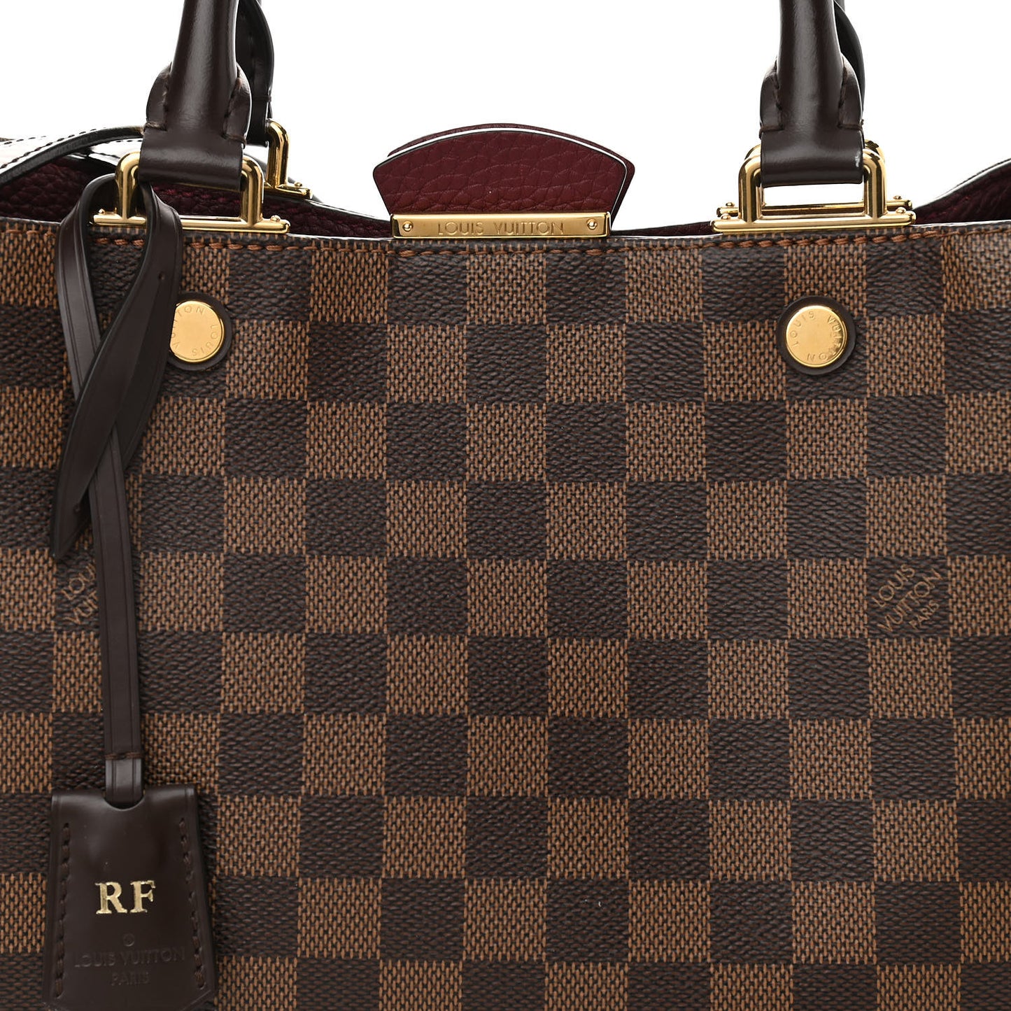 Damier Ebene Cuir Taurillon Brittany Bordeaux