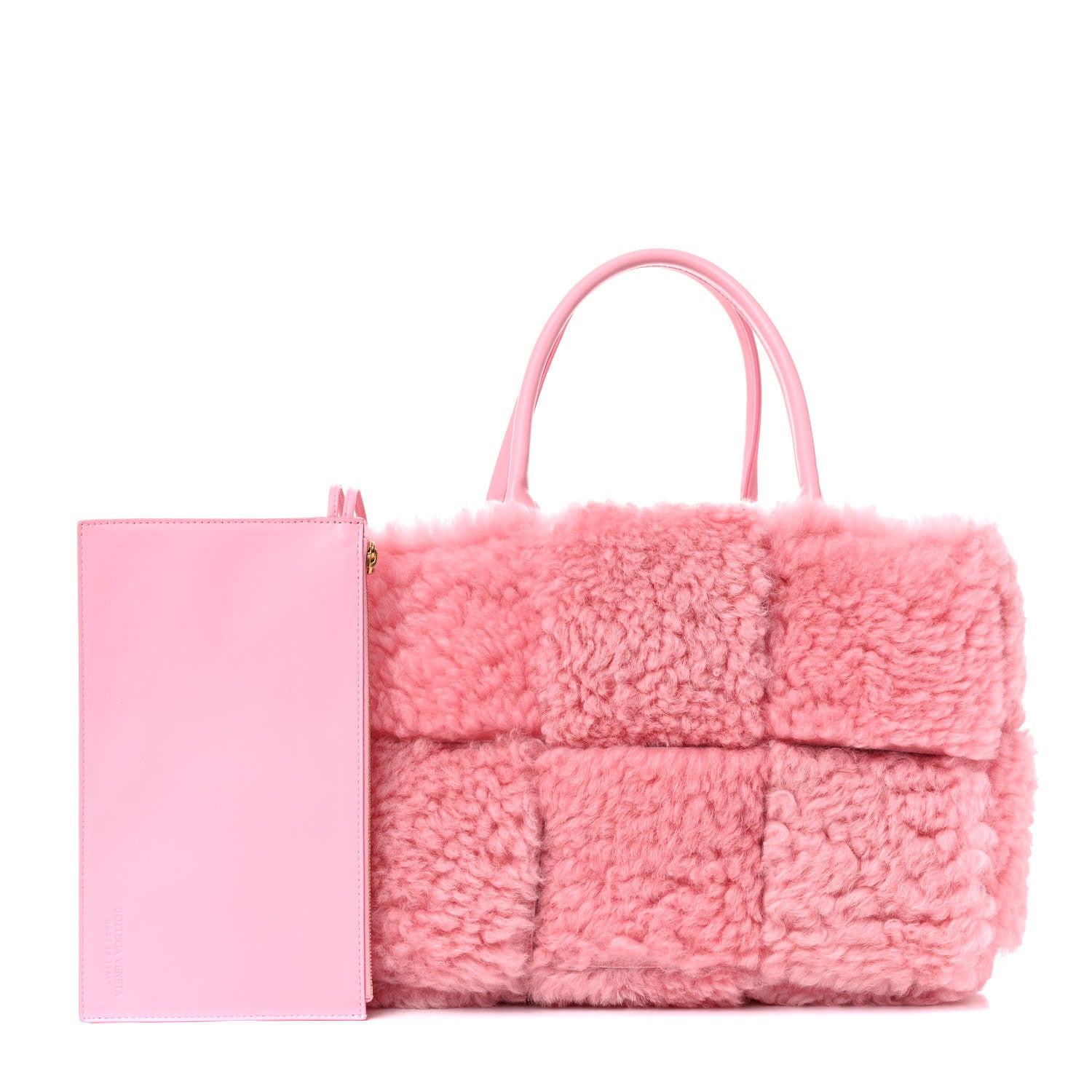 Bottega Veneta Shearling Small Intrecciato Arco Tote Popsicle 3 of 9