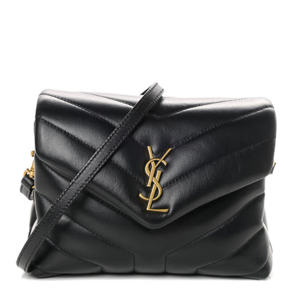 Saint Laurent Calfskin Y Quilted Monogram Toy Loulou Crossbody Bag Black 1 of 9