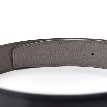 Hermes Box Togo 32mm Guilloche H Belt 90 Black Etain 6 of 7