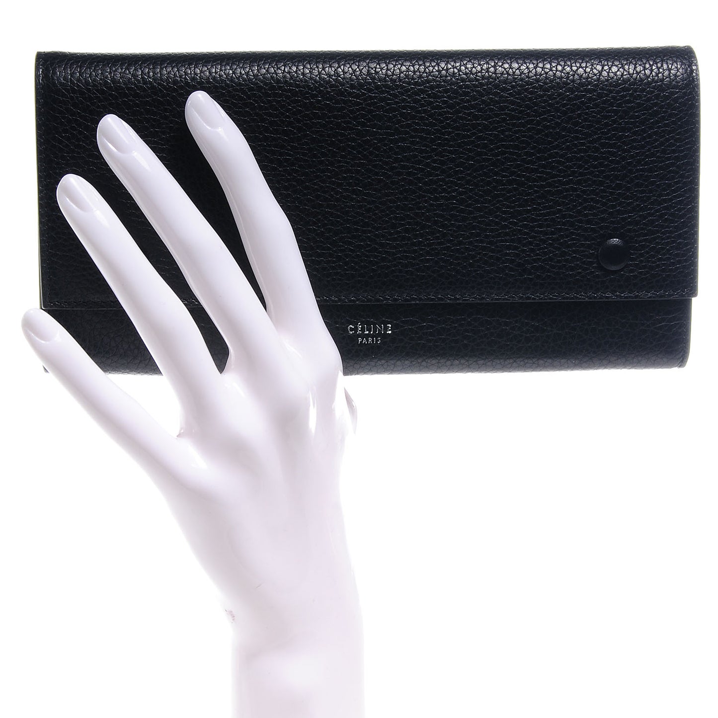 Leather Continental Bi-Color Wallet Black Yellow