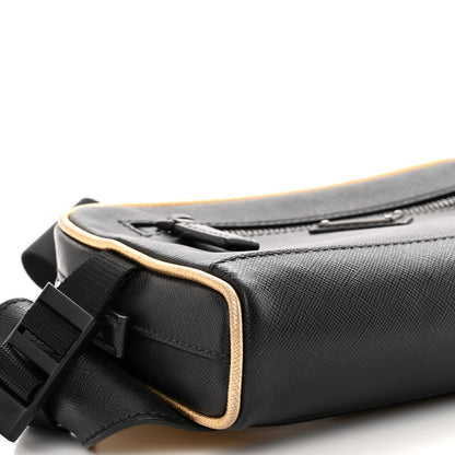 Prada Saffiano Travel Belt Bag Black Platino 8 of 9