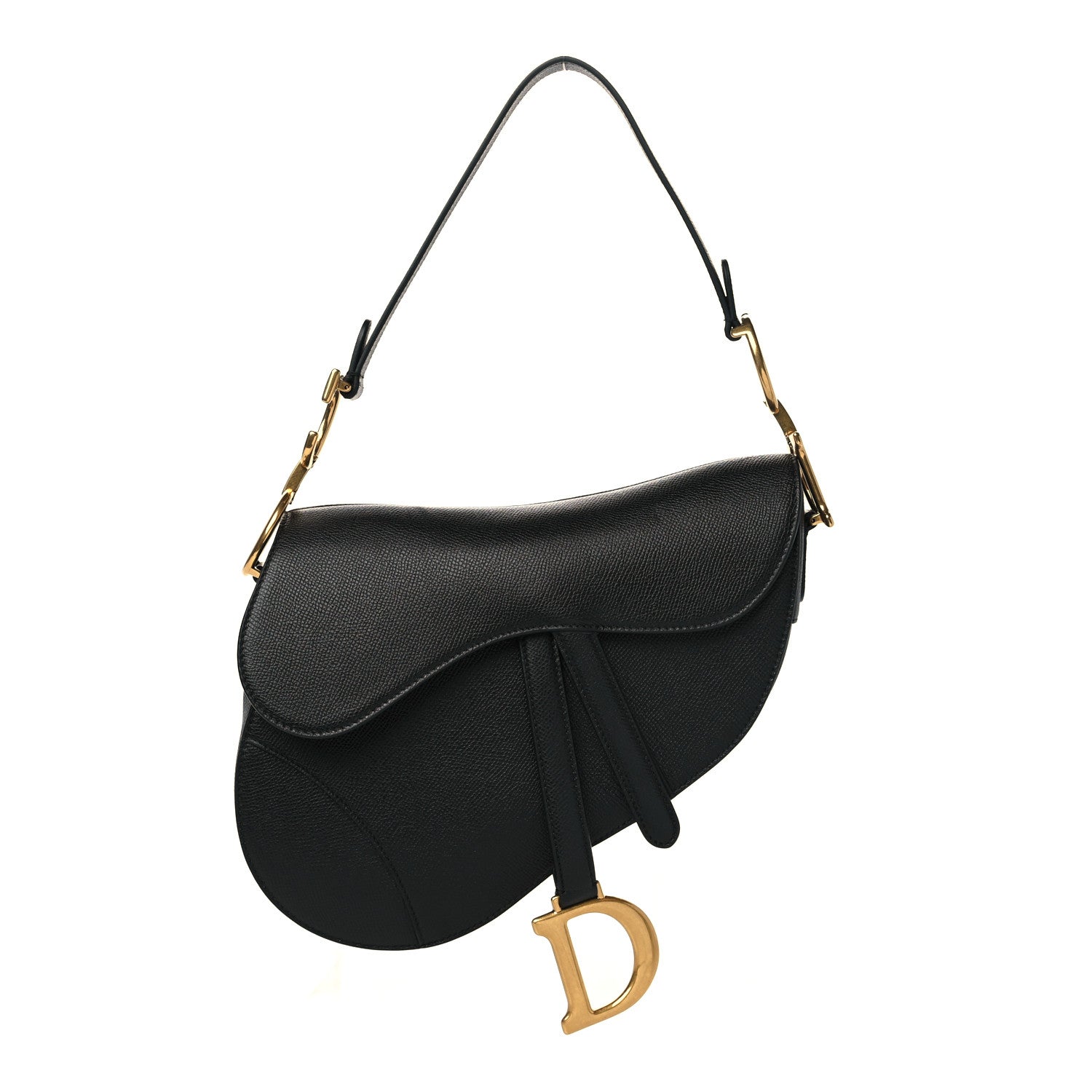 Christian Dior Grained Calfskin Saddle Bag Black 1 of 7