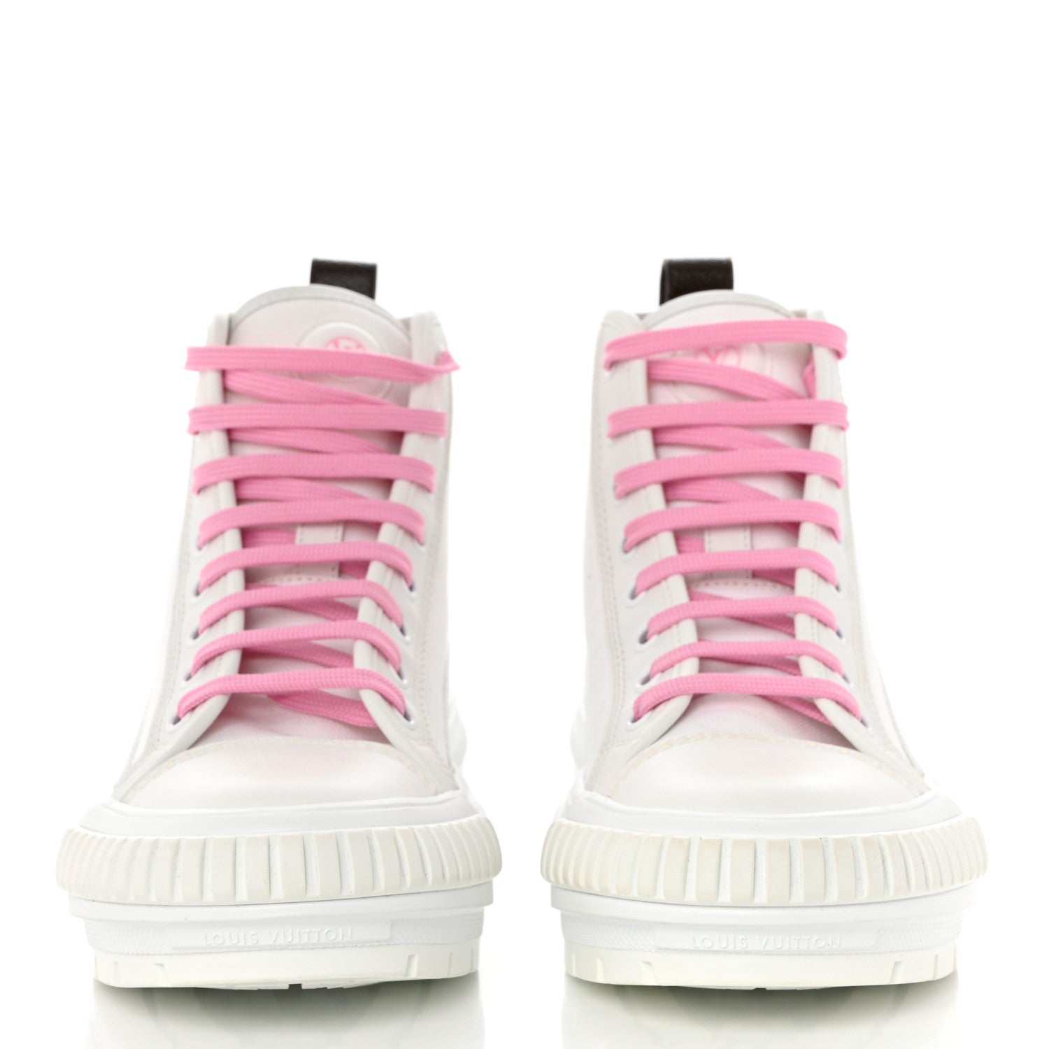 Louis Vuitton Canvas Monogram LV Squad Sneaker Boots 36.5 White Pink 2 of 8