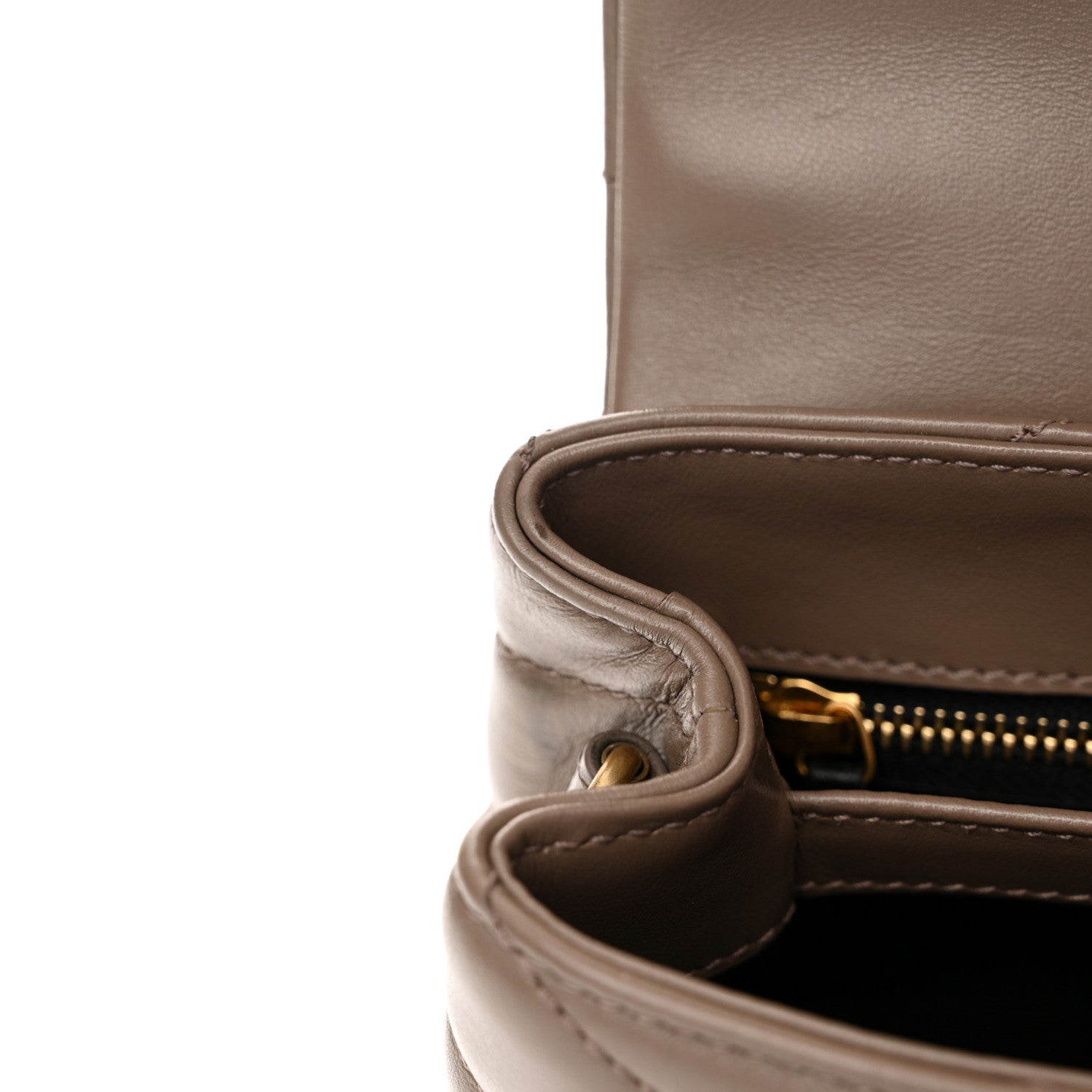 Saint Laurent Calfskin Y Quilted Monogram Toy Loulou Crossbody Bag Taupe 12 of 15