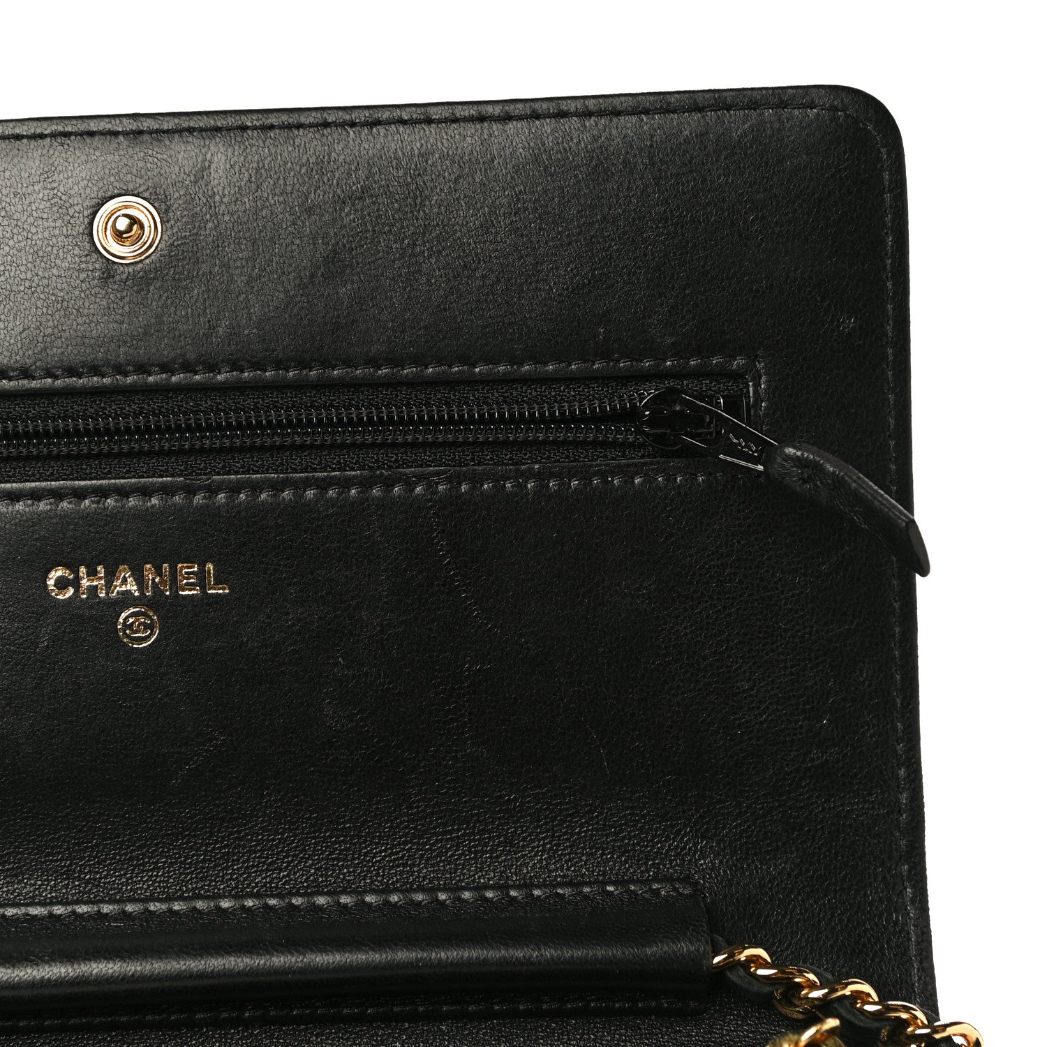 Chanel Lambskin Quilted Boy Wallet On Chain WOC Black 13 of 18
