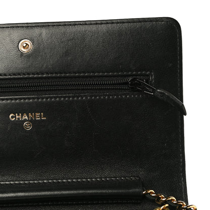 Chanel Lambskin Quilted Boy Wallet On Chain WOC Black 13 of 18