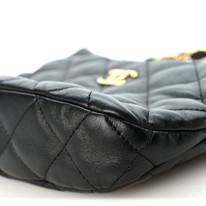 Chanel Lambskin Quilted CC Links Hobo Black 10 of 10