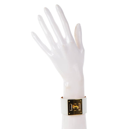 Hermes Epsom Kelly Dog Bracelet White 2 of 7