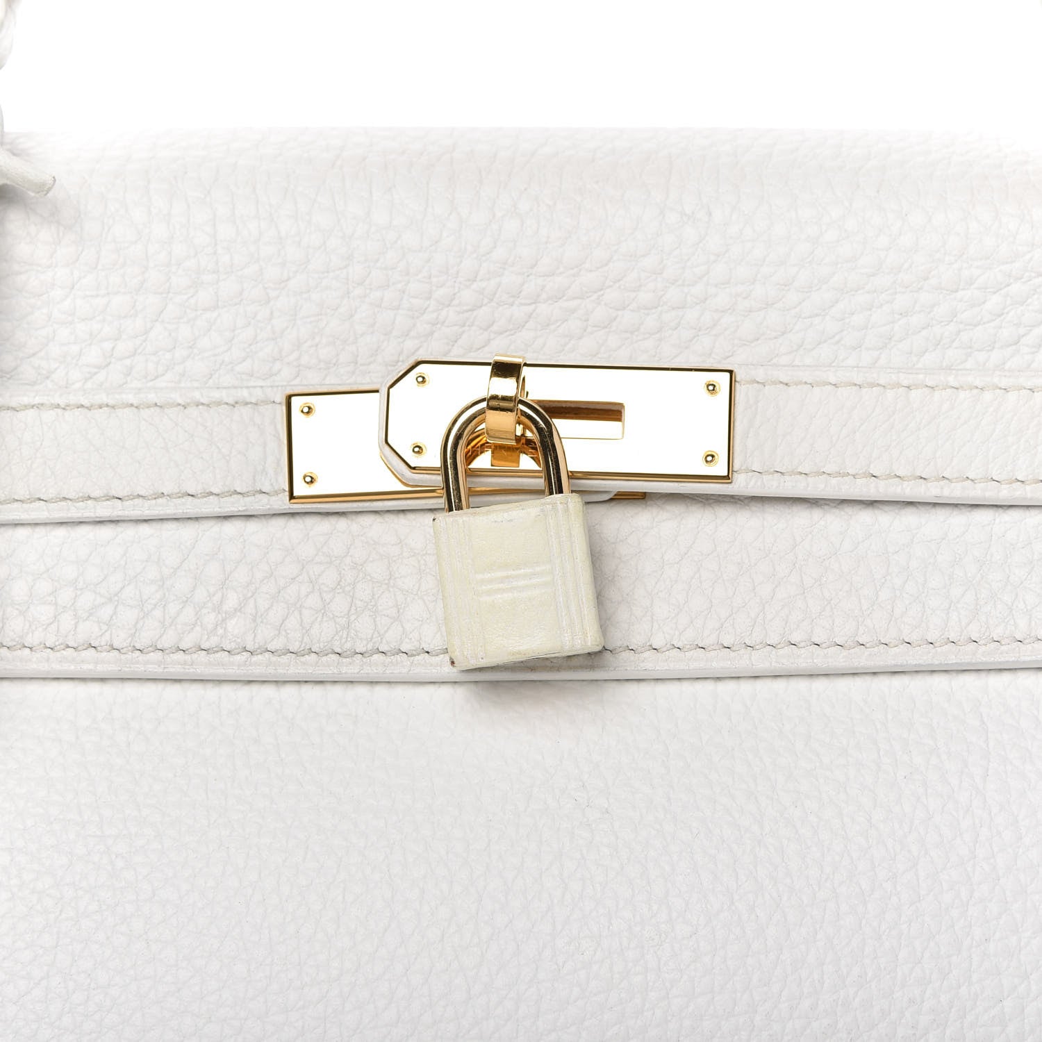 Hermes Taurillon Clemence Kelly Sellier 32 White 10 of 14