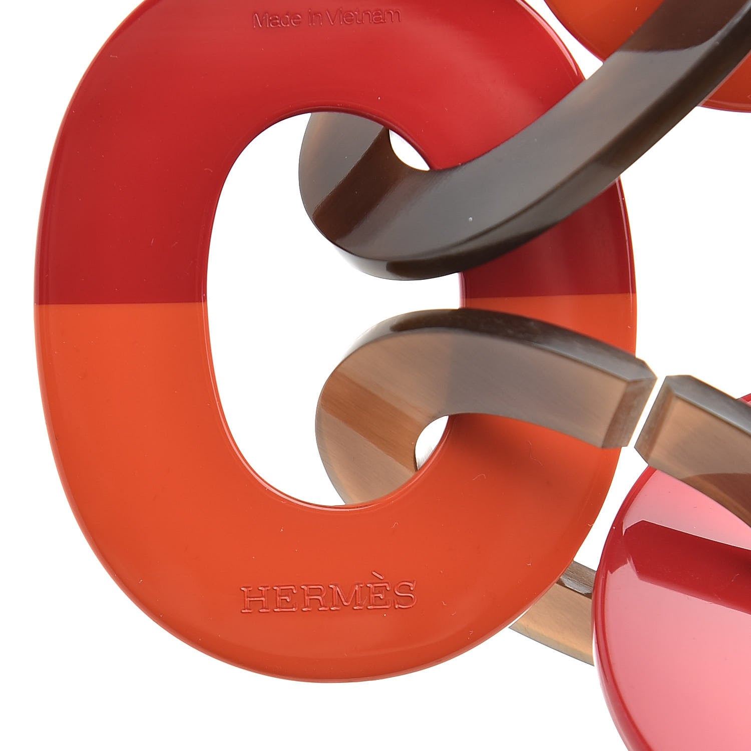 Hermes Lacquered Wood Buffalo Horn Karamba Necklace 4 of 6