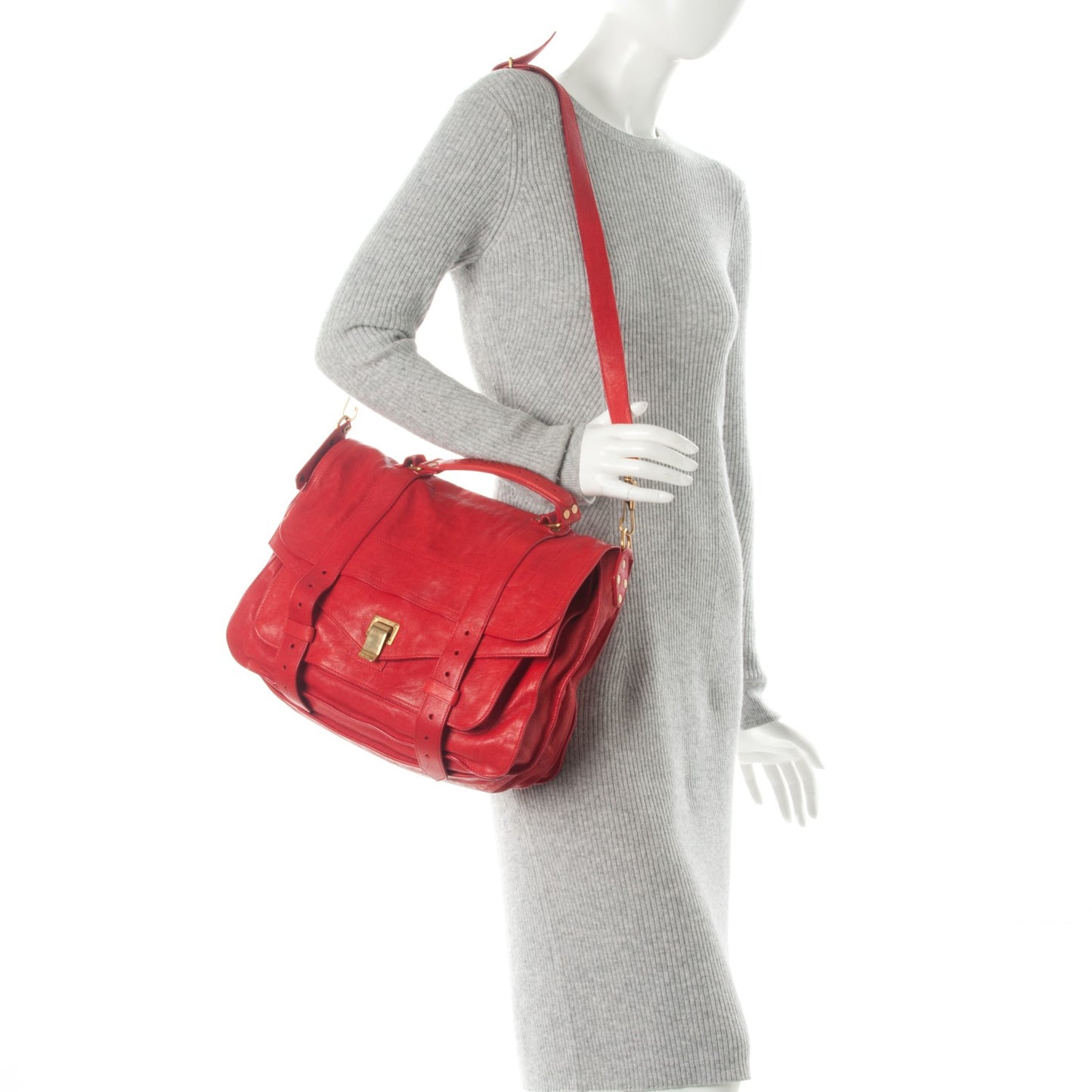 Lambskin Large PS1 Satchel Bright Red