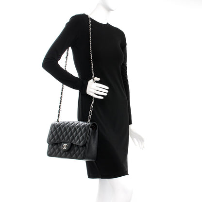 Chanel Caviar Quilted Jumbo Double Flap Black 2 of 11
