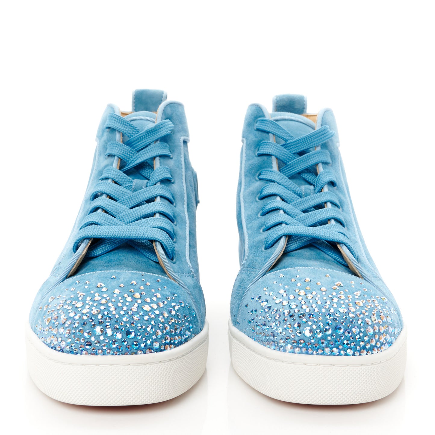 Veau Velours Louis Orlato High Top Sneakers 42.5 Blue
