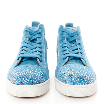 Christian Louboutin Veau Velours Louis Orlato High Top Sneakers 42.5 Blue 3 of 11