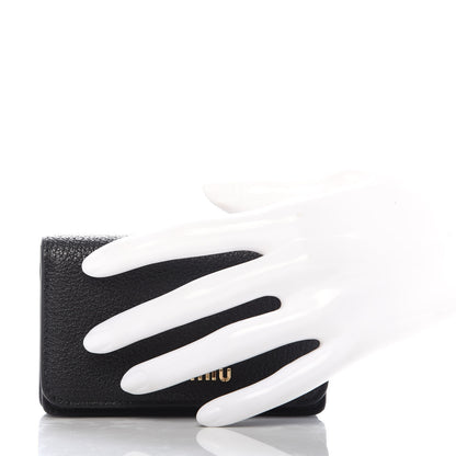 Miu Miu Madras Card Holder Black Rosa 2 of 9