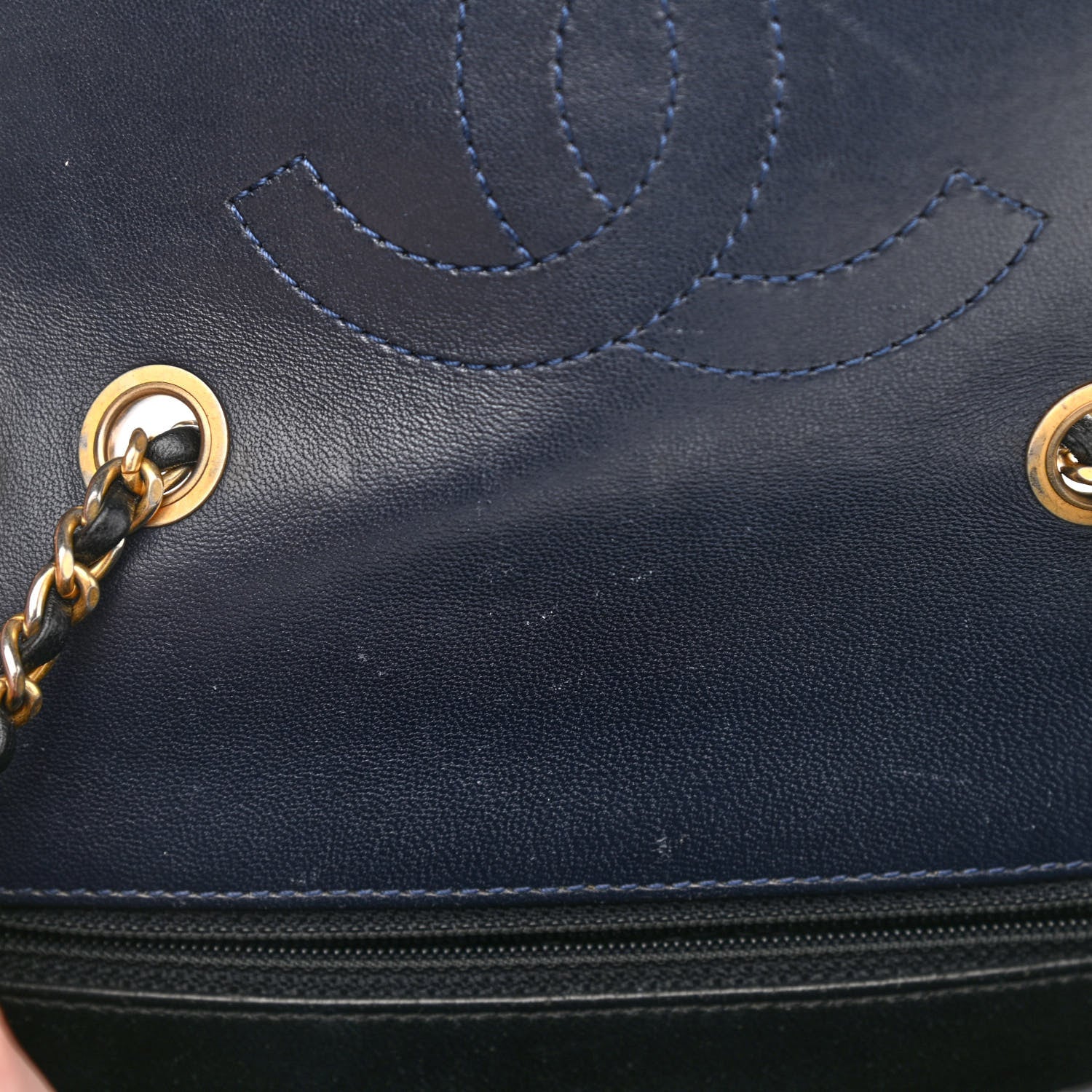 Chanel Caviar Quilted Small CC Filigree Flap Navy Black 10 of 11