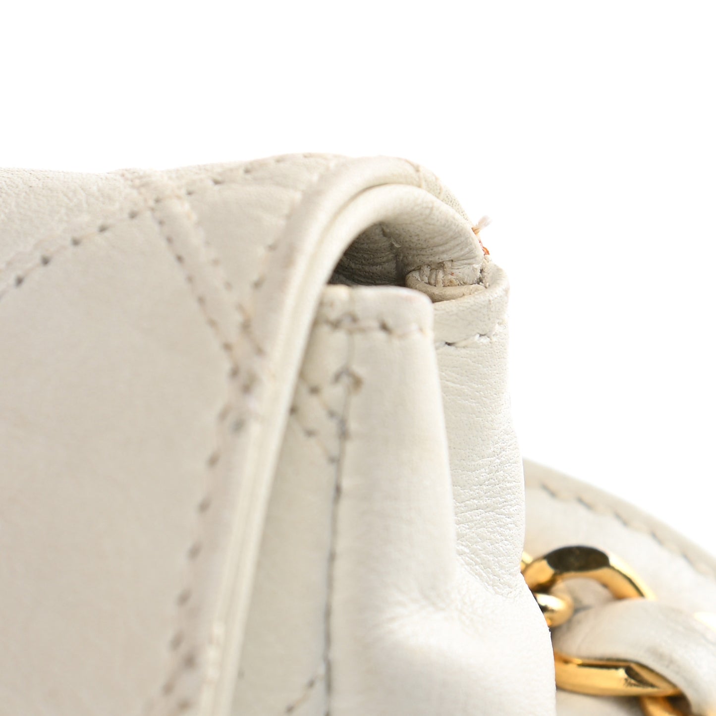Lambskin Quilted Flap Waist Belt Bag 70 28 White