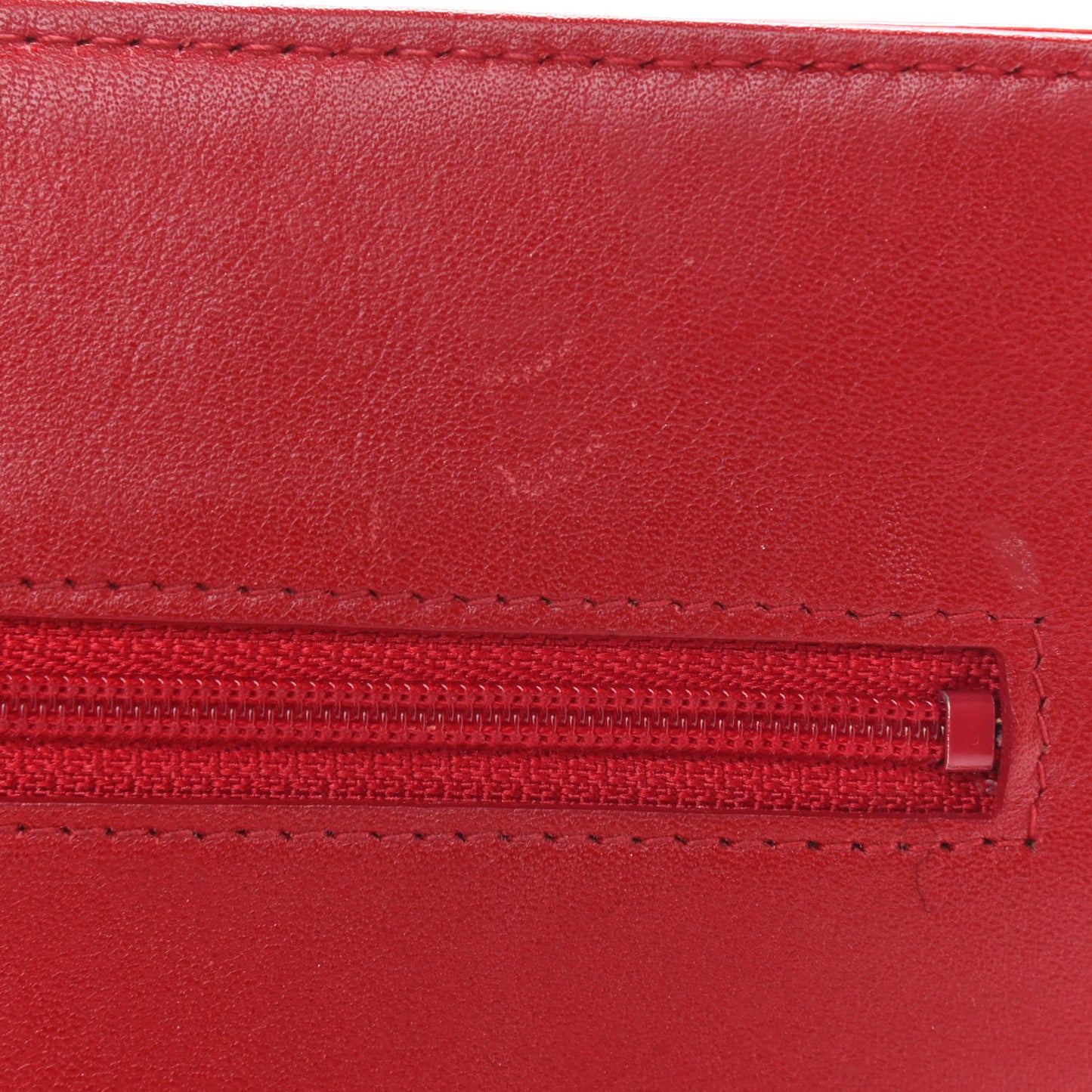 Patent Camellia Embossed Wallet On Chain WOC Red