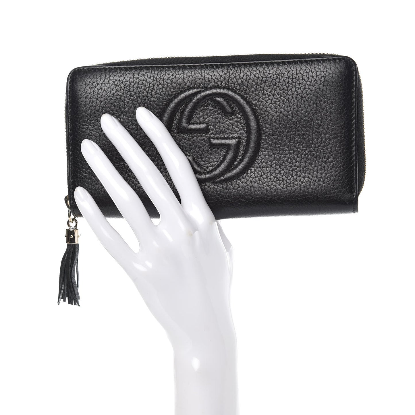 Calfskin Soho Zip Around Wallet Black