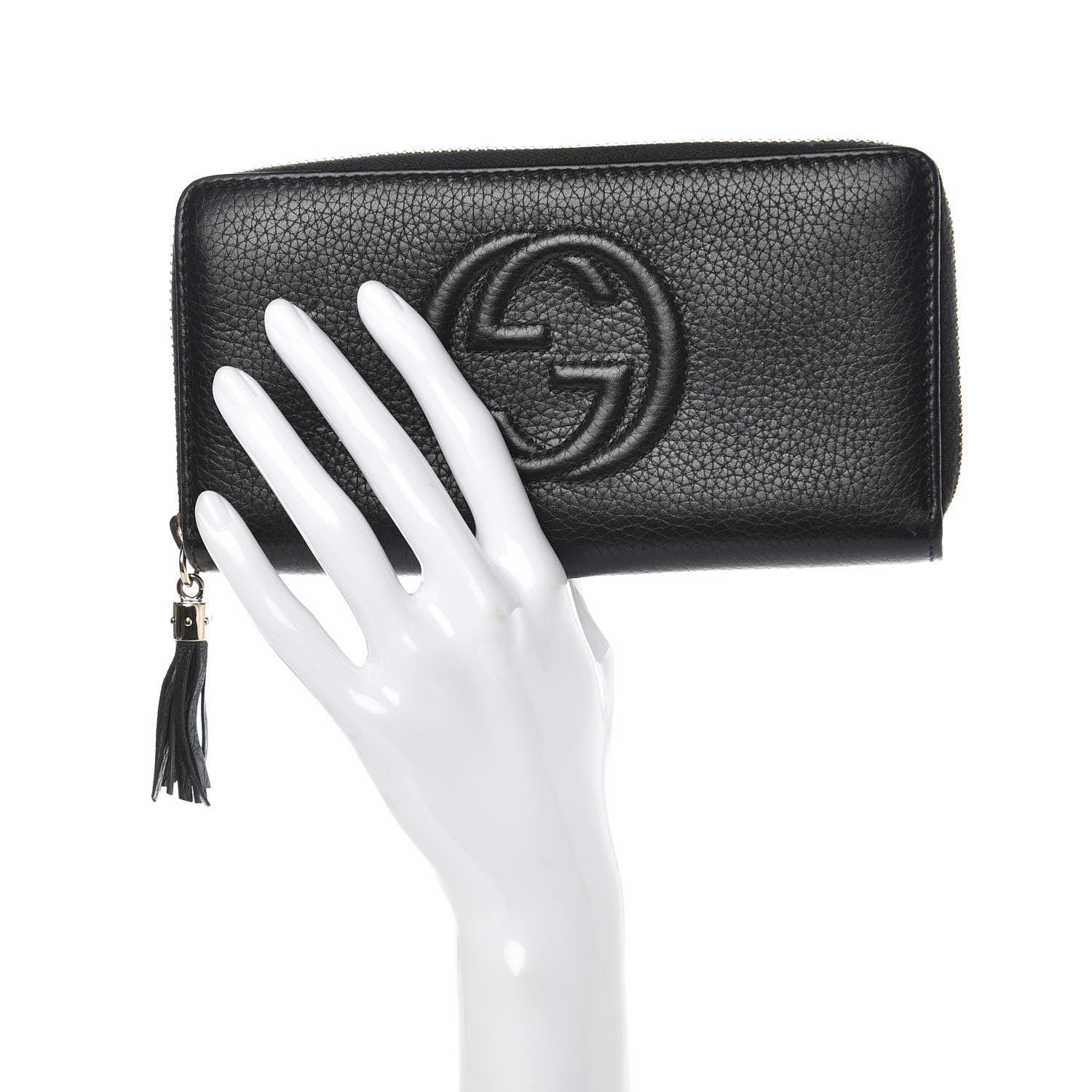 Gucci Calfskin Soho Zip Around Wallet Black 2 of 9
