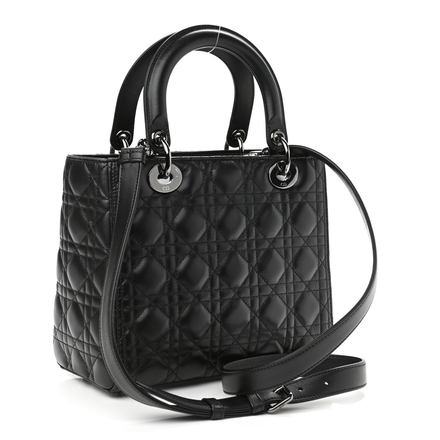 Lambskin Cannage Medium Lady Dior Black