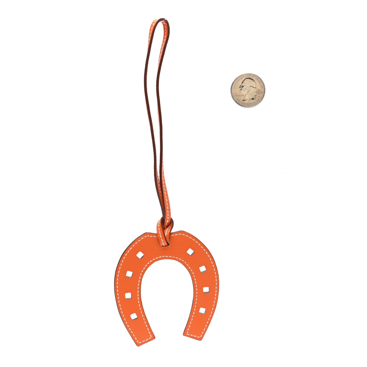 Hermes Swift Paddock Horseshoe Bag Charm Orange 2 of 3