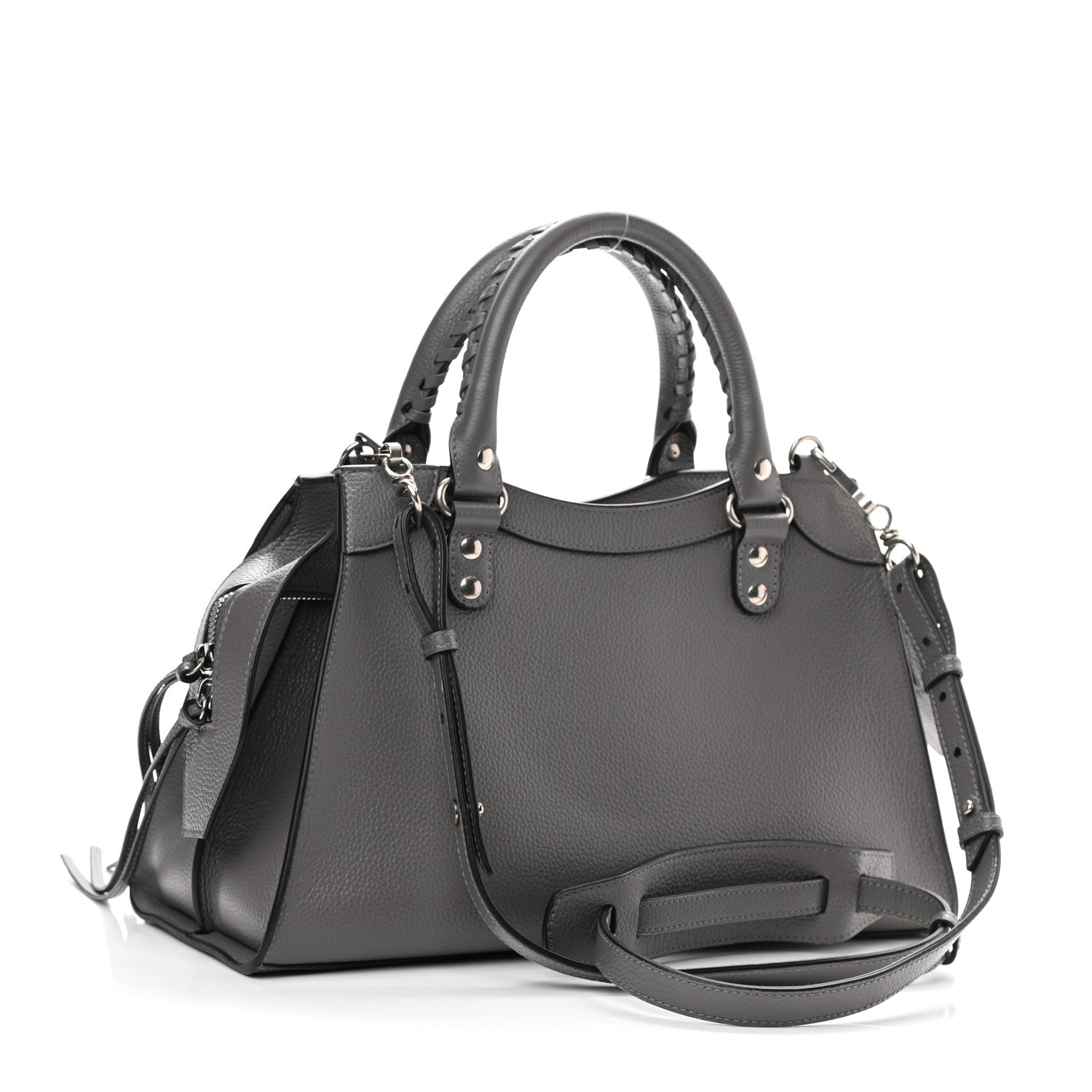 Balenciaga Grained Calfskin Neo Classic Silver Hardware S City Dark Grey 3 of 10